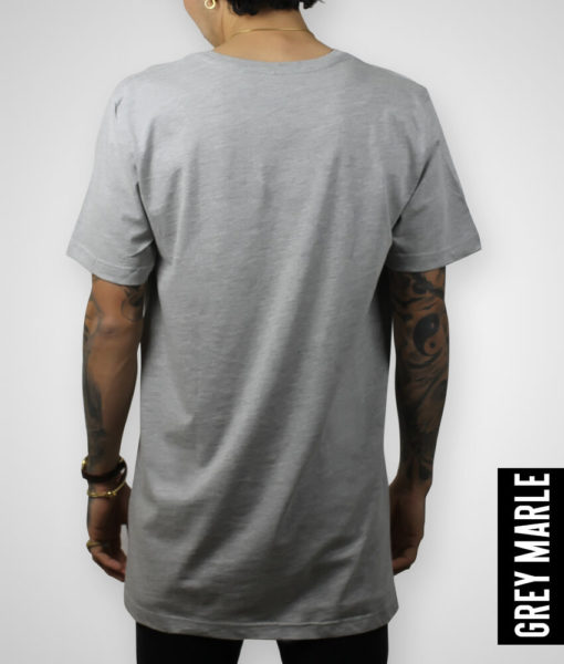 Tall Tee - Grey Marle - Tall Men's Crewneck Tee - Back | Plus 2 Clothing