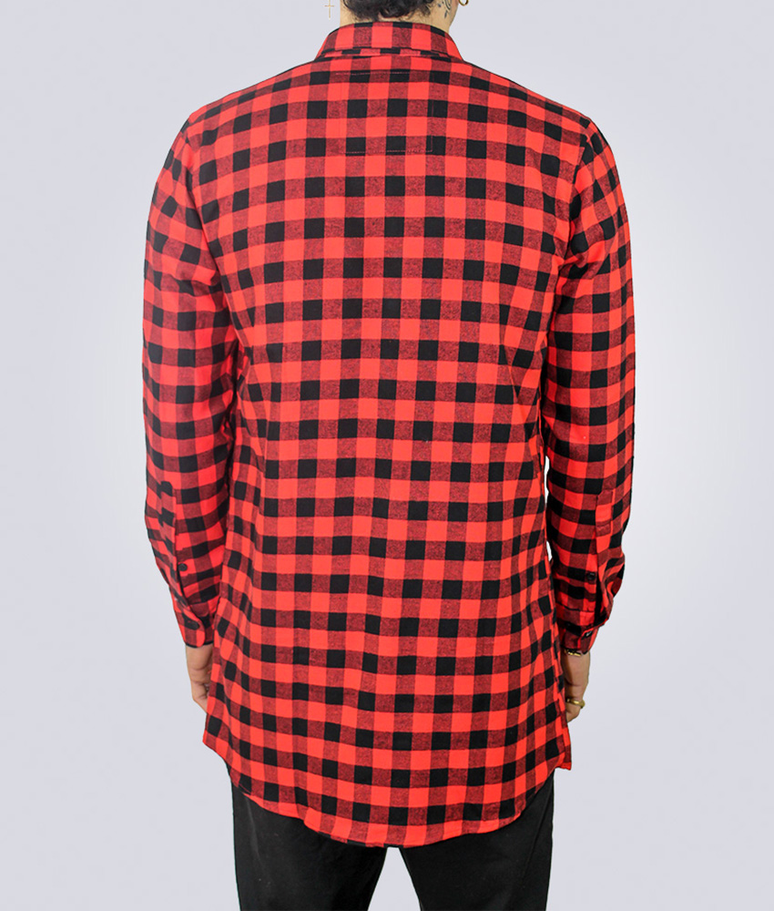 Tall Flannel - Red - Plus 2 Clothing