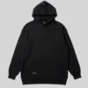 Knitted Black Tall Hoodie - Plus 2 Clothing