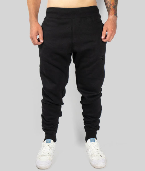Tapered Track Pants - Black - Tall Men's Pants - Back | Plus 2 Clothing