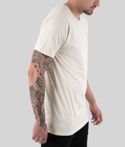 Tall Tee - Beige - Tall Men's Crewneck Tee - Back | Plus 2 Clothing