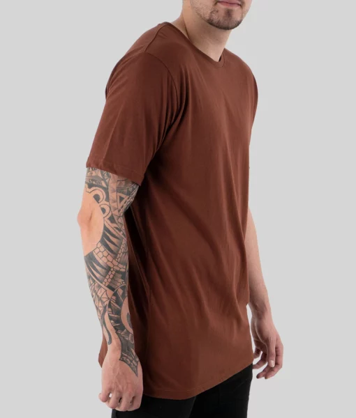 Tall Tee - Brown - Tall Men's Crewneck Tee - Back | Plus 2 Clothing