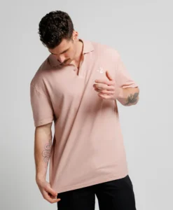 Tall Polo Shirt - Pink Clay - Tall Men's Polo - Image 5 | Plus 2 Clothing