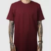 Plus2 text overlay Burgundy Tall Tee
