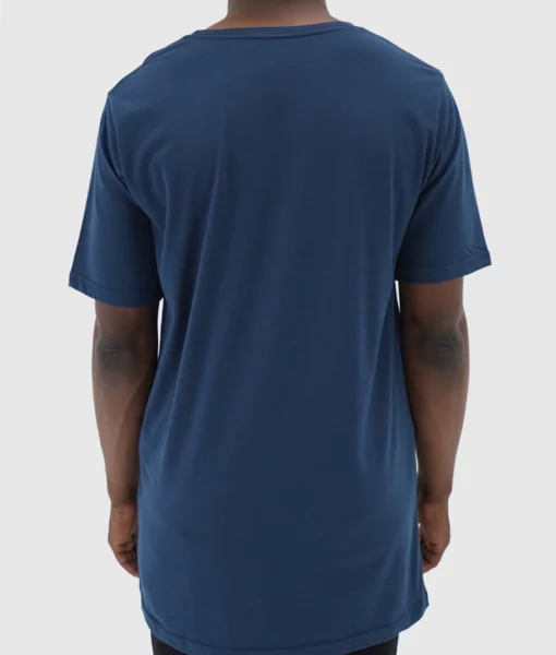 Semi-Tall Tee - Navy Blue - Tall Men's Semi-Tee - Back | Plus 2 Clothing