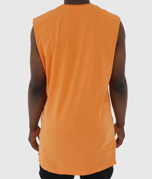 Tall Tank - Apricot - Tall Men's Singlet - Back | Plus 2 Clothing