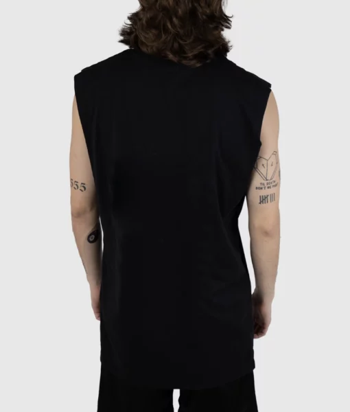 Tall Tank - Black - Tall Men's Singlet - Back | Plus 2 Clothing