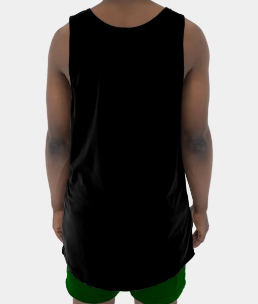 Tall Singlet - Black - Tall Men's Singlet - Back | Plus 2 Clothing