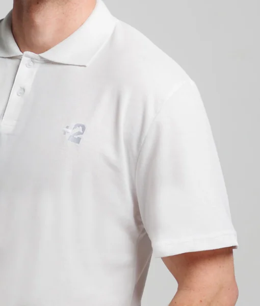 Tall Polo Shirt - White - Tall Men's Polo - Image 3 | Plus 2 Clothing