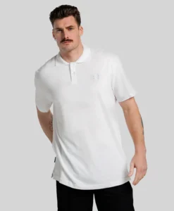 Tall Polo Shirt - White - Tall Men's Polo - Image 5 | Plus 2 Clothing