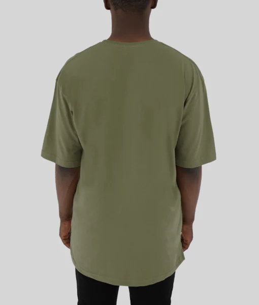 Oversized Tee - Army Green - Tall Men's Graphic Tee - Back | Plus 2 Clothing