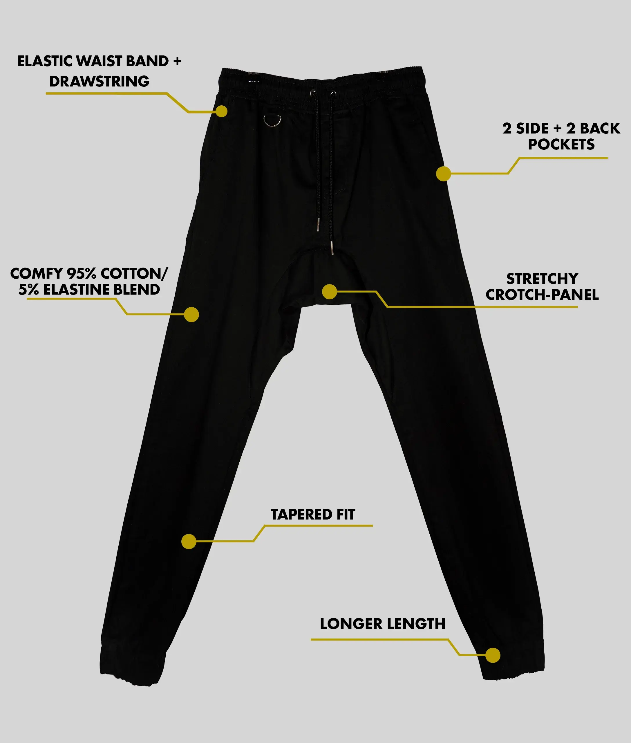 Black Chino Joggers - Image 3