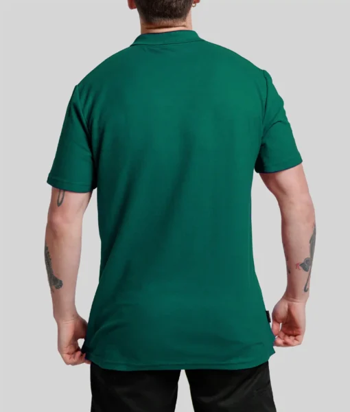 TALL POLO SHIRT - DARK GREEN - Tall Men's Polo - Back | Plus 2 Clothing