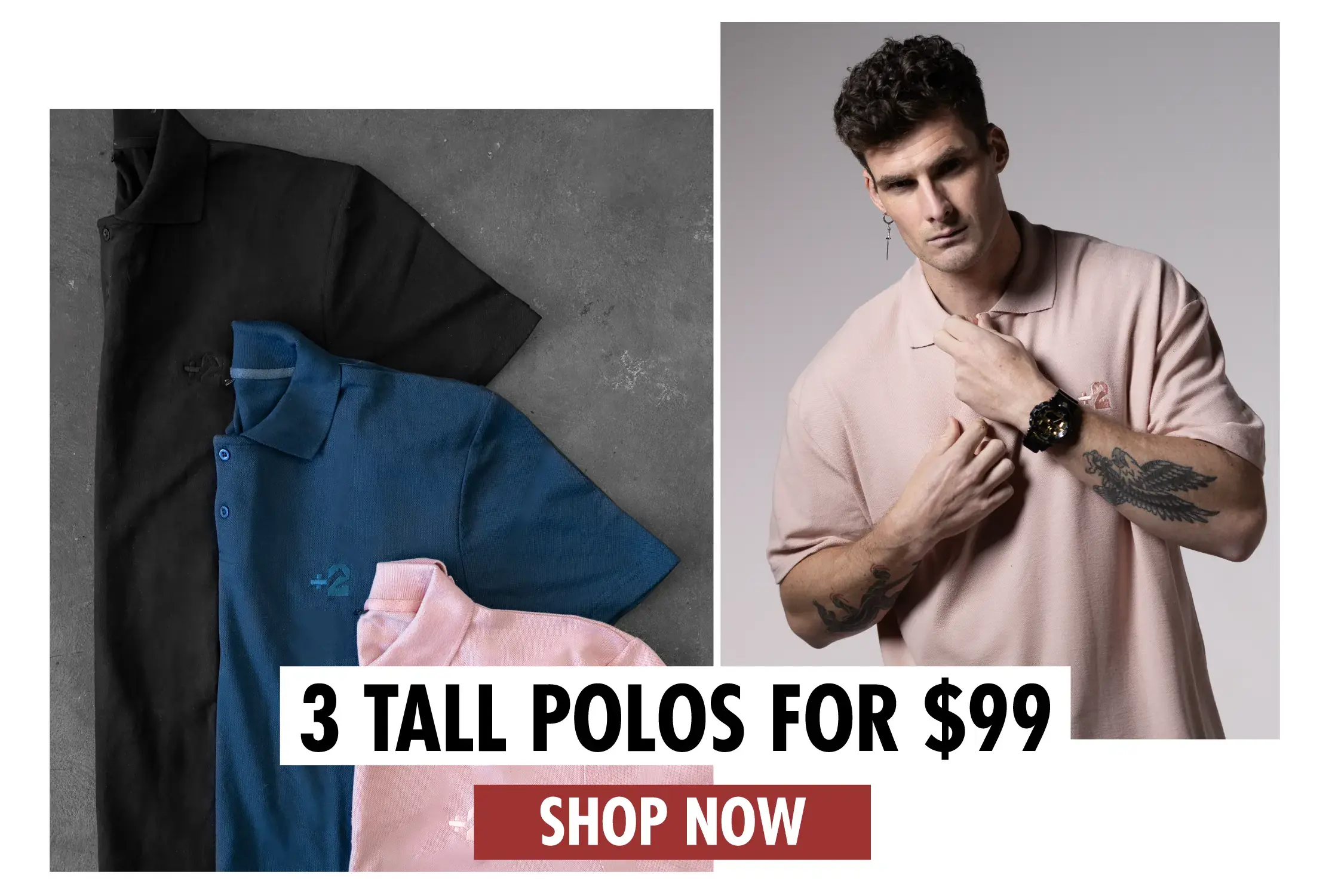 Mens tall polos best sale