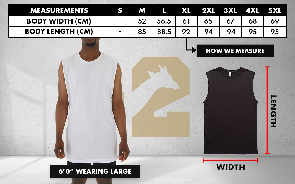 Plus 2 Tank Top size chart 2