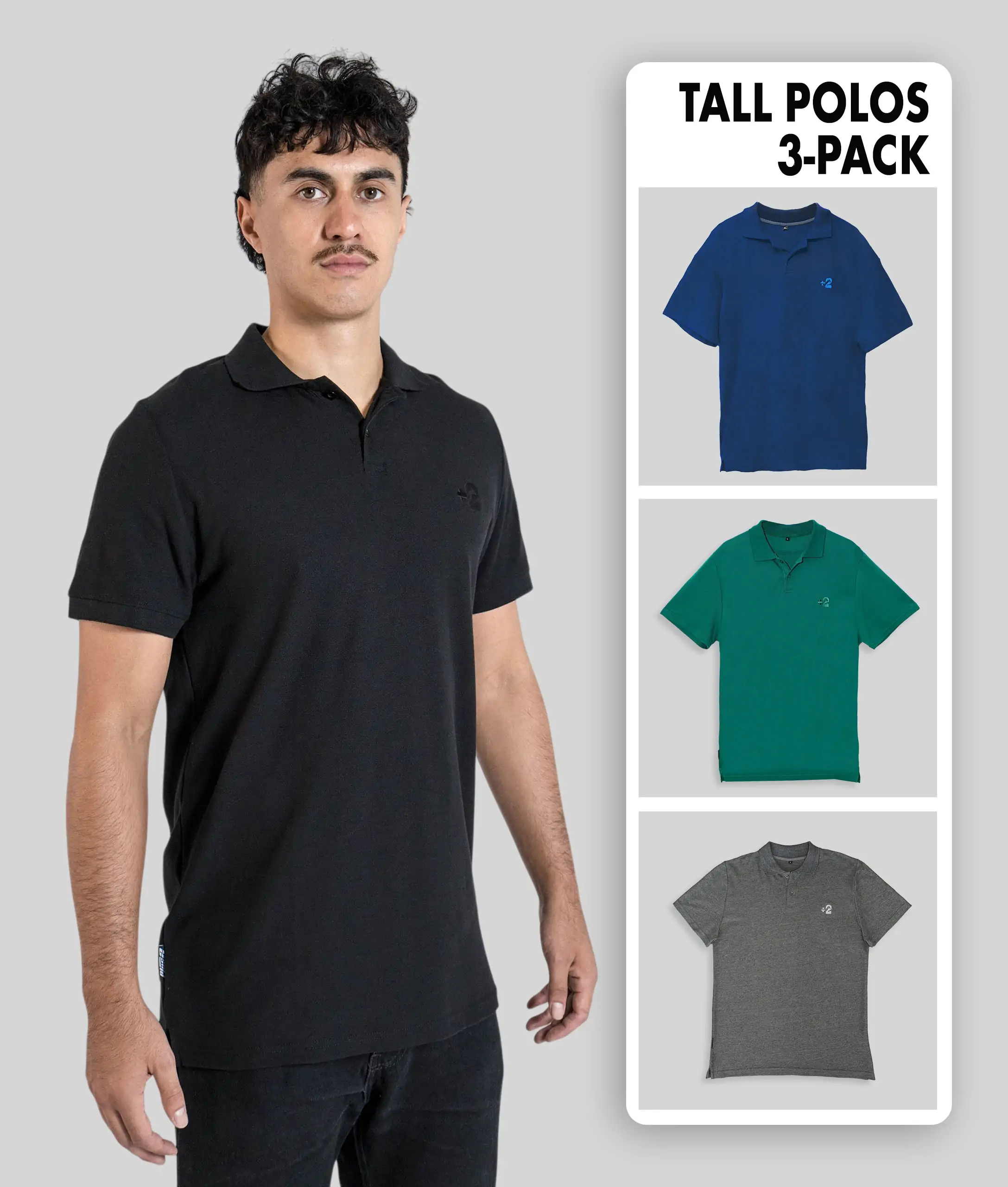 Polo Shirts - 3 Pack - Plus 2 Clothing