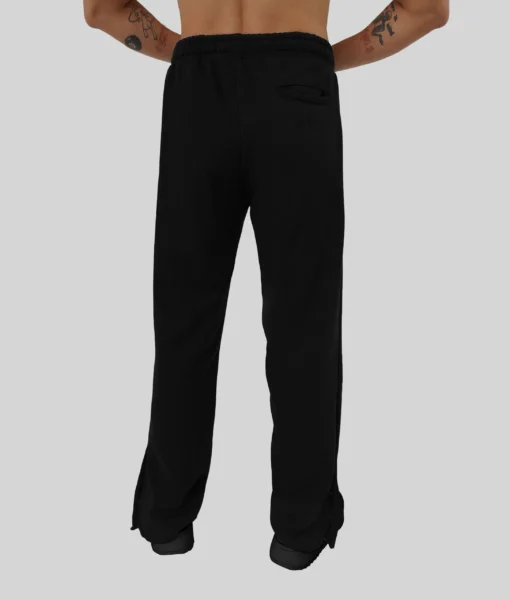 RELAXED TRACK PANTS - BLACK - Tall Men's Pants - Back | Plus 2 Clothing