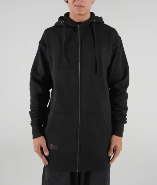 Zip Black Tall Hoodie