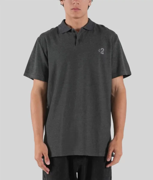Tall Polo Shirt - Charcoal Marle
