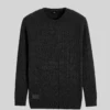 KNITTED BLACK TALL JUMPER - Plus 2 Clothing