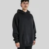 Semi-Tall Hoodie - Black - Plus 2 Clothing