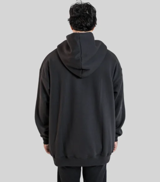 Semi-Tall Hoodie - Black - Plus 2 Clothing