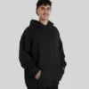 Semi-Tall Hoodie - Black - Plus 2 Clothing