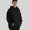 Semi-Tall Hoodie - Black - Plus 2 Clothing