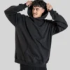 Semi-Tall Hoodie - Black - Plus 2 Clothing