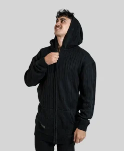 Knitted Zip Tall Hoodie - Plus 2 Clothing