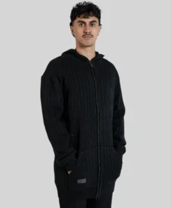Knitted Zip Tall Hoodie - Plus 2 Clothing