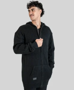 Knitted Zip Tall Hoodie - Plus 2 Clothing