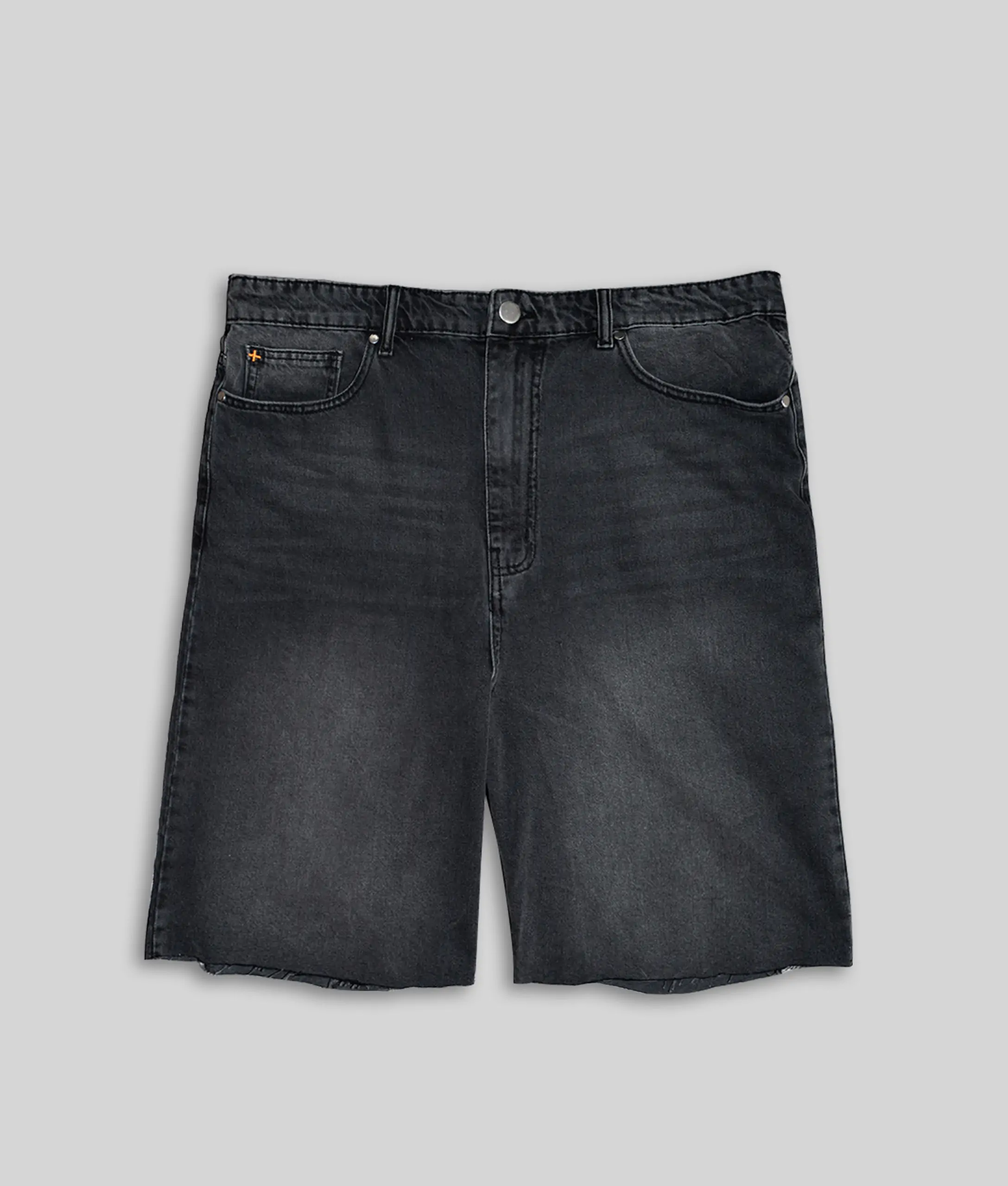 Denim Shorts - Black Washed - Plus 2 Clothing